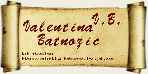 Valentina Batnožić vizit kartica